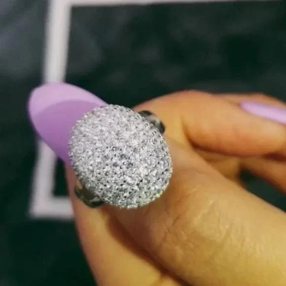 NEW 925 STERLING SILVER DIAMOND RING, CUTE RING, SHINY RING. - Picture 3 of 7